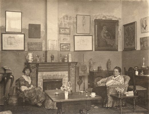 Gertrude Stein and Alice Toklas in their home in Paris at 27 rue de Fleurus